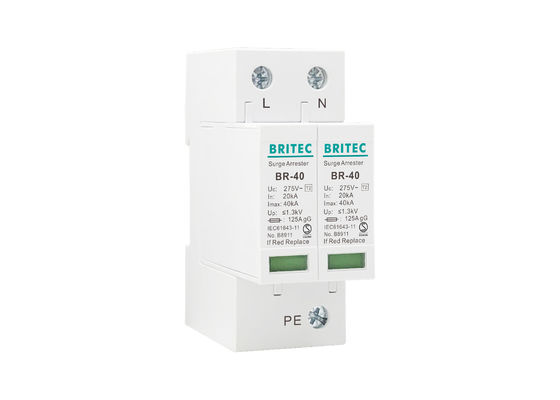 TN het Type van de Bliksemremhaak 40kA 2P van het Systeem Lage Voltage - het Apparaat van de 2 Schommelingsbescherming
