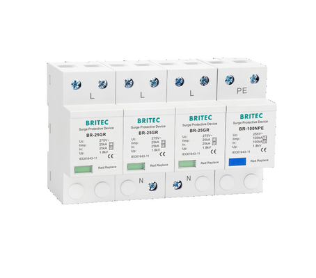 BR-25GR 2P Spd Overspanningsbeschermer Blikken arrester Overspanningsbeschermer Suppressor 2P 3p Klasse I Donderbeschermer