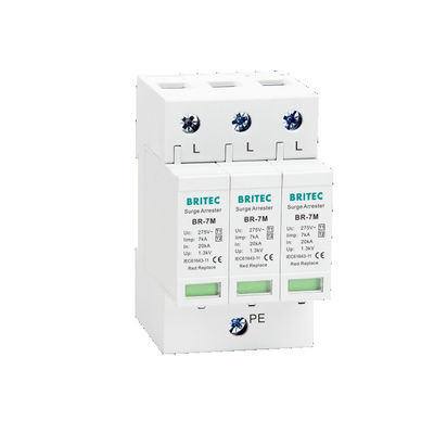 BR-7M 4P 7ka T1+T2 Overspanningsbeschermingsapparaat Blikkenarrest SPD Spd Overspanningsbeschermingsapparaat Elektronische overspanningsbescherming