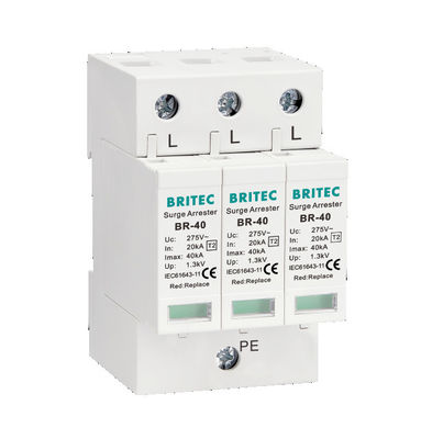 BR-40 2P-overspanningsbeschermingsapparaat klasse II Spd 275v type 2 enkelfasig 275v ac spd overspanningsbeschermer tegen bliksem