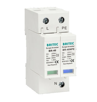 BR-40 4P 20kA - 200kA Overspanningsbeschermingsapparaat Overspanningsarrestors Spd Thunder Lightning 275v overspanningsbeschermer