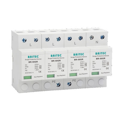 BR-50GR 4P Ac Verlichtingsbescherming type 1 Spd-overspanningsbeschermingsinrichting Spd-overspanningsfilter spd t1 t2 Type 1 Overspanningsbeschermers Ü-Ableiter