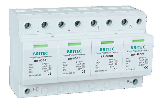 BR-50GR 1P 50kA Type 1 Overspanningsbeveiliging Ac Din Rail Overspanningsafleider SPD