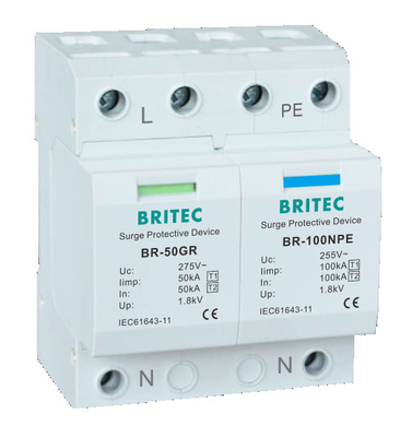 TUV BR-50GR 5kA type 1 overspanningsbeveiliging 3-fase SPD type 1 bliksembeveiliging Transient Voltage Surge Suppression