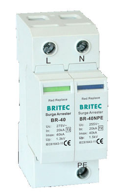 BRITEC BR-40 4P Overspanningsbeveiliging Driefasige SPD Bliksembeveiliging Aardingsonderbreker China fabrikant van overspanningsbeveiliging