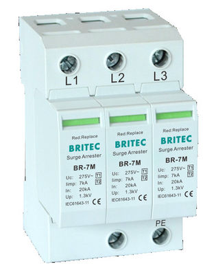 BR-7M 4P T1+T2 Surge Arrester B+C Spd Surge Protection Device type1 3-fase overspanningsbescherming spd Ü-Ableiter