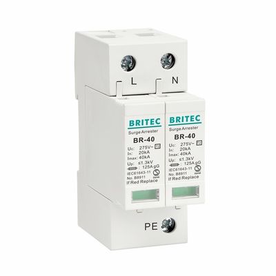 Type 2 Plug-in 40KA-overspanningshinder en overspanningsbeschermingsinrichting voor bliksembescherming