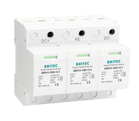 BRPV3-1000 DC-overspanningsbeschermingsapparaat met DC 1200V maximale spanning, plug-in modulair ontwerp, overspanningsbescherming Dc