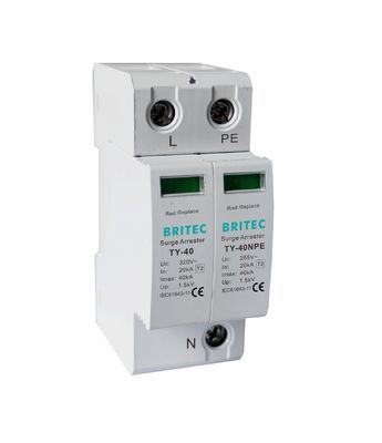 TY-40 1+1 MOV Technologie Stromoverspanning Beschermingsapparaat 40kA wisselstroomoverspanning Beschermer