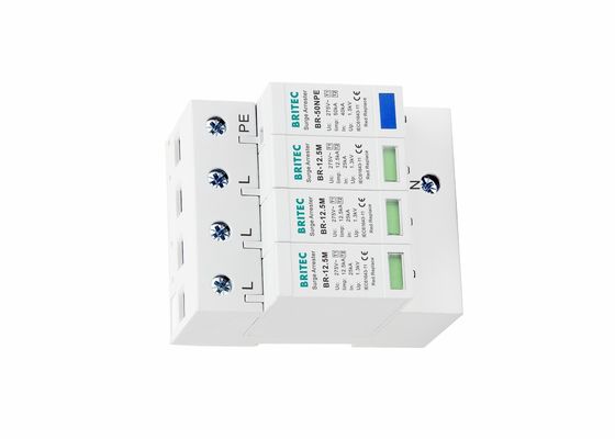 Iimp 12.5kA overspanningsbeschermingsinrichting met thermoplastische behuizing en DIN-railmontage