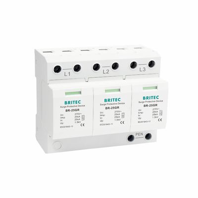 Type 1 Spanningsbeschermingsinrichting SPD met 25ka Spanningsbescherming en DIN Rail 35 mm Montage