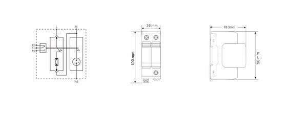 BR-25GS 1+1 Spd T1 25ka Overspanningsbeschermer Blikkenoverspanningsbescherming Spark Gap Type Spd