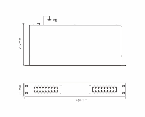 BRRJ45H-16R Signaal Telecommunicatie Overspanningsbeveiliging 1000M rack-mount ethernet overspanningsbeveiliging