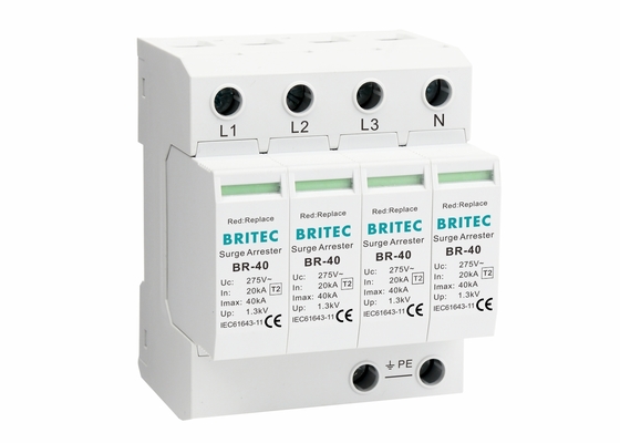 EN 61643-11 Standaard 8/20μs Type 2 Overspanningsbeschermingsinrichting 35 mm Din Rail