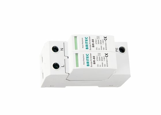60kA ontladingsstroomoverspanningsherstel met aansluitbare module en UL94-V0 thermoplastisch voor AC-energiebescherming