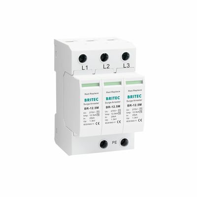 BR-12.5M 4P Type 1 Overspanningsbeveiliging (SPD) overspanningsbeveiliger AC Type 1 12.5kA SPD Type 1 SPD overspanning 12.5kA overspanningsonderdrukker industriële overspanningsbeveiligingsinrichting