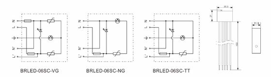 BRLED-06SC LED-overspanningsbeschermingsinrichting 6kA 275V