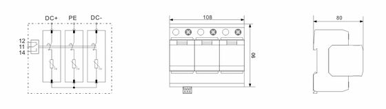 BRPV3-1000-20 DC-overspanningsbeschermingsinrichting 1000V Zonne-systemen spd 1000v dc t1 t2