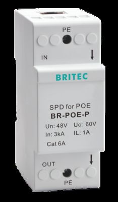 BR-POE-M 48V POE Overspanningsbeveiliger NET 6 POE overspanningsbeveiligers