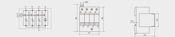BR-40 3+1 440 Type 2 Overspanningsbeschermer van de spoorlijn overspanningsbescherming van de spoorlijn bliksemhalter bliksemhalter 40kA spd