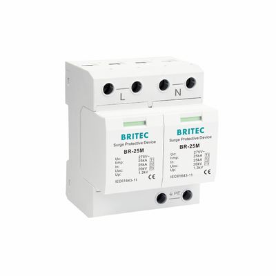 BRITEC BR-25M 3+1 Type 1 Overspanningsbeschermingsapparaat met 25kA Iimp Pluggable Module Type 1 Overspanningsbeschermer