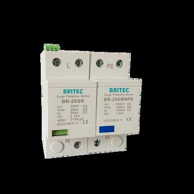 BR-50GR 1+1 laagspanningsoverspanningsbeschermingsapparaat Aardingsoverspanningsbescherming Krachtoverspanningsbescherming Industrieel elektrisch systeem vonk arrester