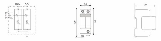 BR-40 24 Camera dc spd overspanningsbeveiliging Aarding overspanningsbeveiliging Dc Spd Type 2 beveiligingstoezicht DC-overspanningsbeveiliging