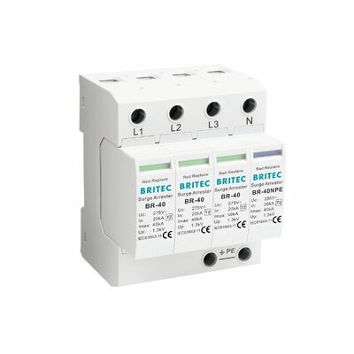 BR-40 275 6+1 Type 2 Overspanningsbeveiliger 275V din rail bliksembeveiliger 3 fase spd