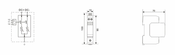 BR-40DP 24 DC Overspanningsbeveiliging met 40KA Overspanningsafhandeling IP20 Bescherming en 600V Spanningswaarde