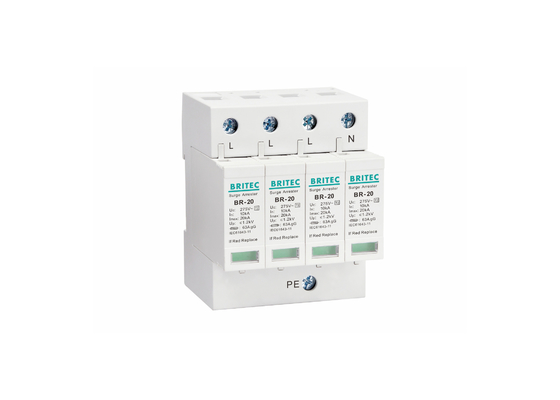 AC Type - 2 de Schommelingsbeschermer In drie stadia 20kA van het Bliksembewijs/4P-Voedingspd