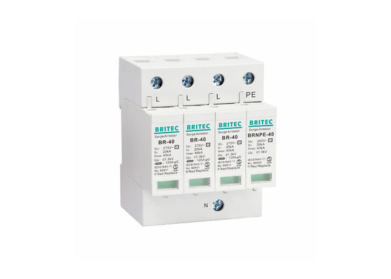 40kA 275V/255V Industrial DIN Rail 3 Phase Type 2 SPD Overspanningsbescherming