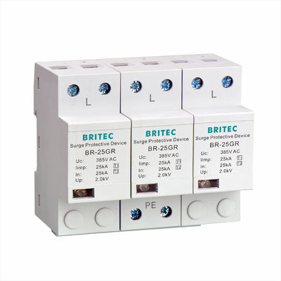 BR-25M 3P+1NPE 25kA T1+T2 Spanningsoverheersing B+C Lage Spanning 3 Fase Spanningsoverheersingsbeschermer