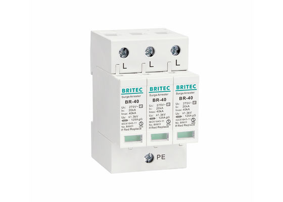 Type 2 overspanningsbeschermingsapparaat SPD 20~40KA Blikstrachter met 35 mm Din Rail-montage