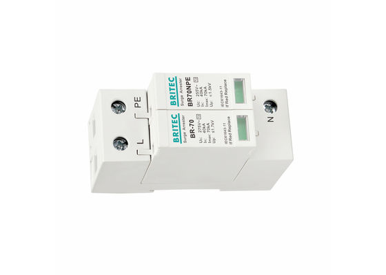 70kA Type 2 Overspanningsbeveiliging Thermoplast UL94-V0 Steekbaar SPD Overspanningsafleider