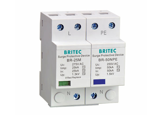 25kA B + C Serie Overspanningsbeveiliging SPD Overspanningsonderdrukker voor Laagspanning AC Voeding Bliksembeveiliging