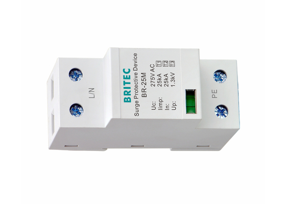 Hoge Huidige de Enige Fasevoeding van SPD AC 275V van de Bliksembeschermer 25kA