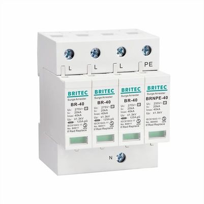 BR-40 2P 40kA Type 2 Single Phase TVSS Spd type 2 single phase 275v ac spd Overspanningsbeschermingsapparaat Blikkenarrestator Single Phase AC Power Overspanningsbeschermingsapparaat