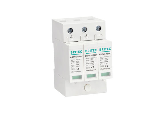 Gelijkstroom-Type PV Schommeling Remthermalplastic 1+2 van de de Schommelingsbescherming van SPD 3P 5kA het Apparaat 1000v