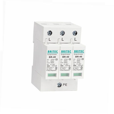 BR-40 4P 40kA-overspanningsbeschermingsinrichting 3 fase donderbeschermer spd tuv type 2 overspanningsbeschermingsinrichting