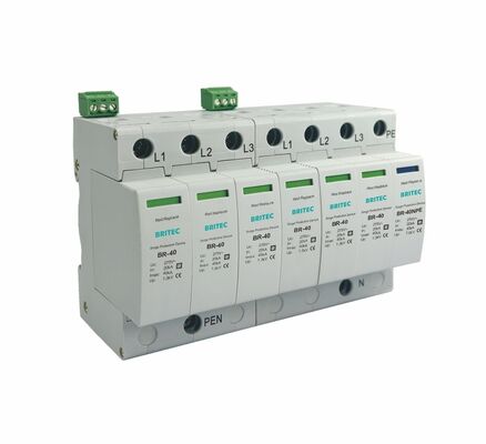 BR-40 275 6+1 Type 2 Overspanningsbeveiliger 275V din rail bliksembeveiliger 3 fase spd