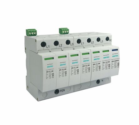 25kA DIN Rail Mount Surge Protector met thermoplastische UL94-V0 behuizing voor robuuste overspanning
