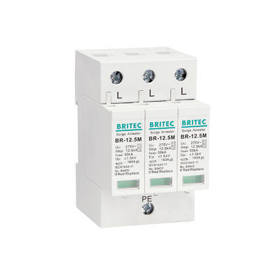 BR-12.5M 3P Type 1 12.5kA 3-fase overspanningsbeschermingsapparaat SPD Arrester 12.5ka overspanningsonderdrukker industrieel